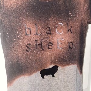 Home made black sheep bleached out tee